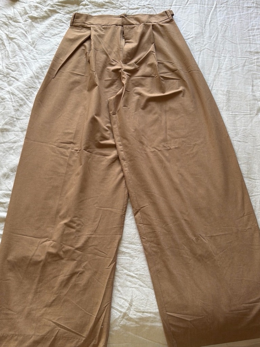 Zara Wide Leg Pants in Camel Brown